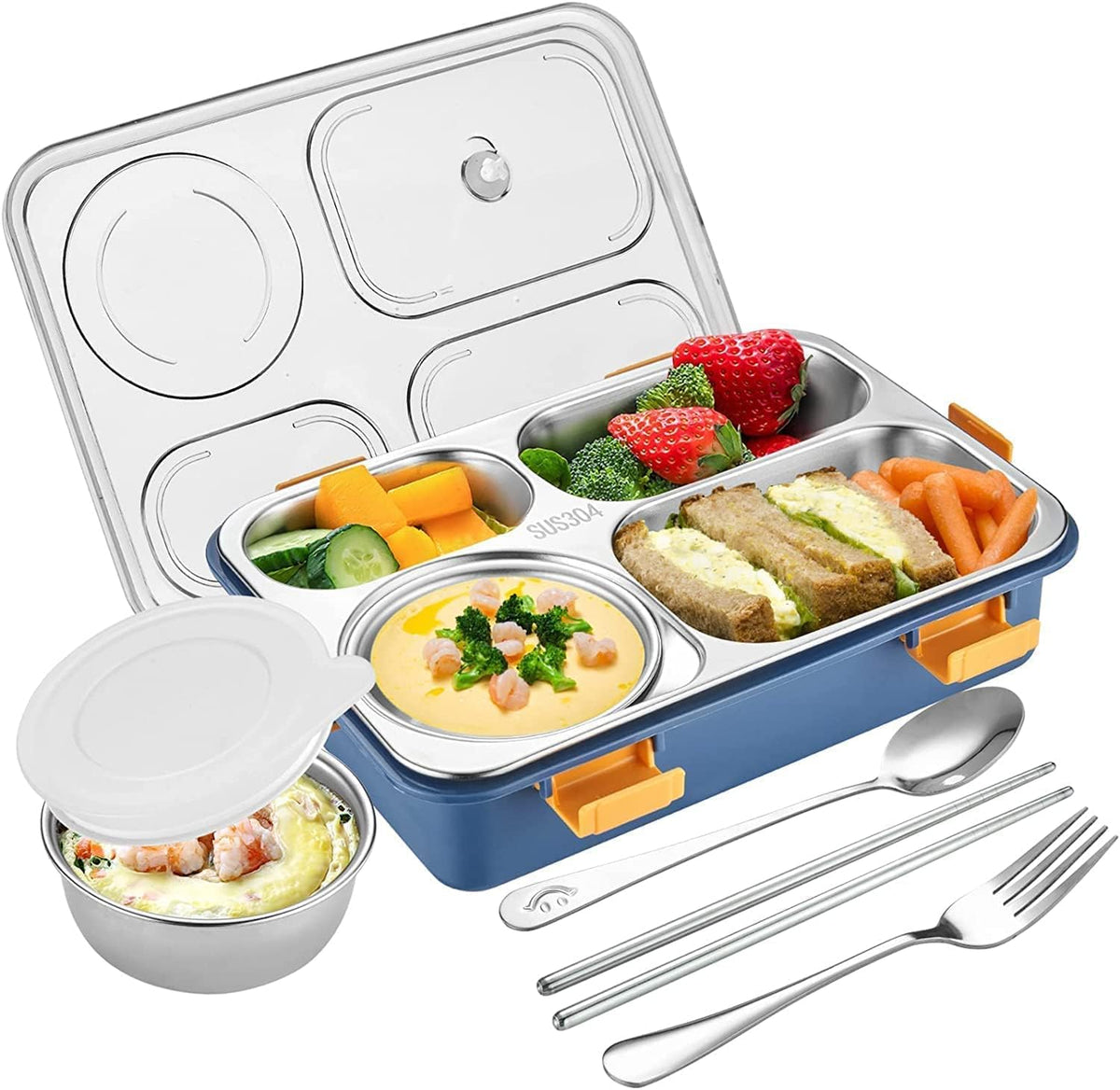 4-Compartment Stainless Steel Tiffin Box