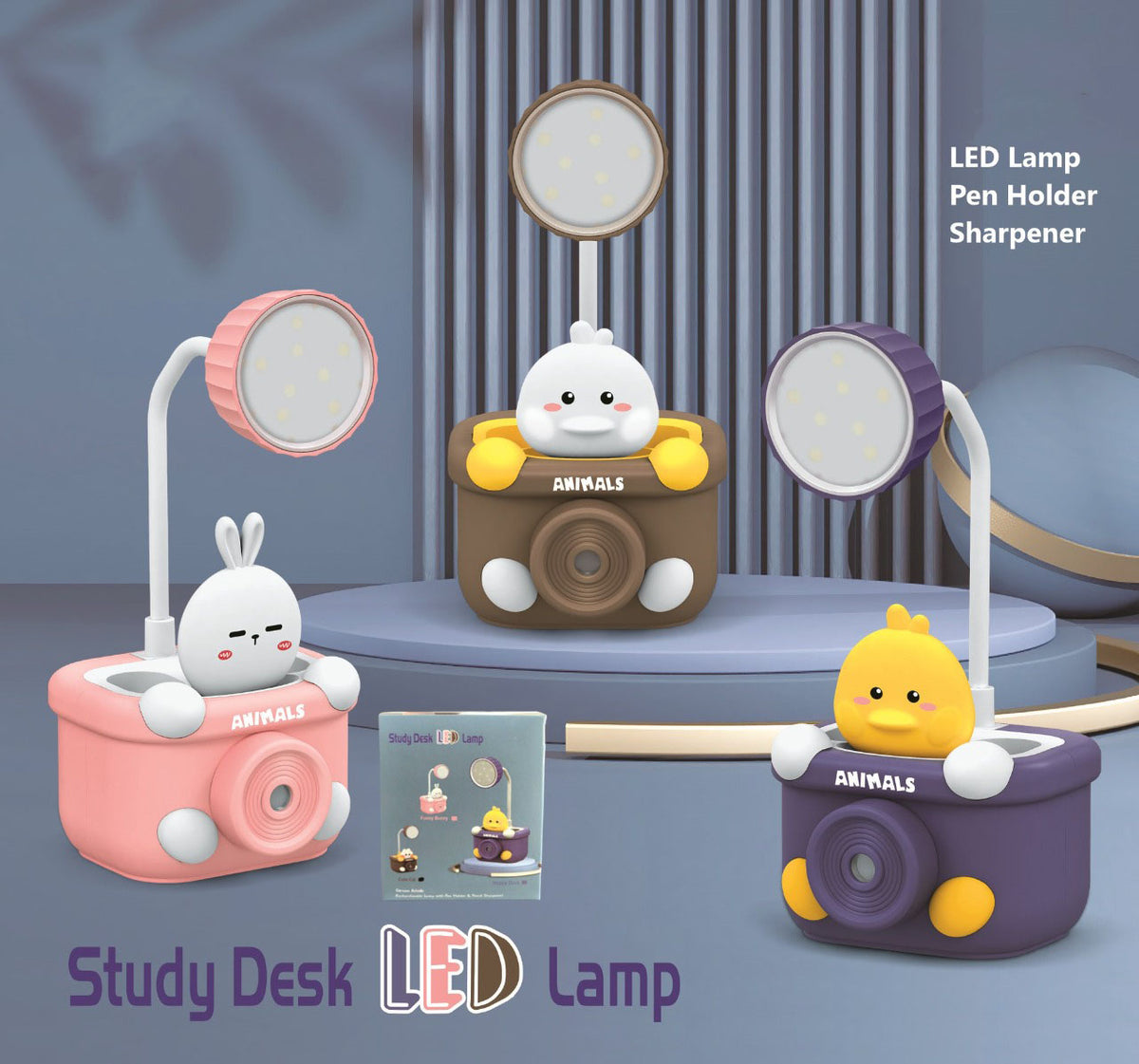 3-in-1 USB LED Lamp with Holder & Sharpener