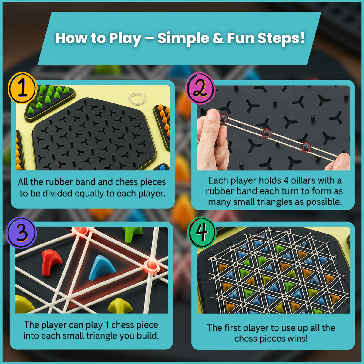 Chain Triangle Chess Geoboard Game