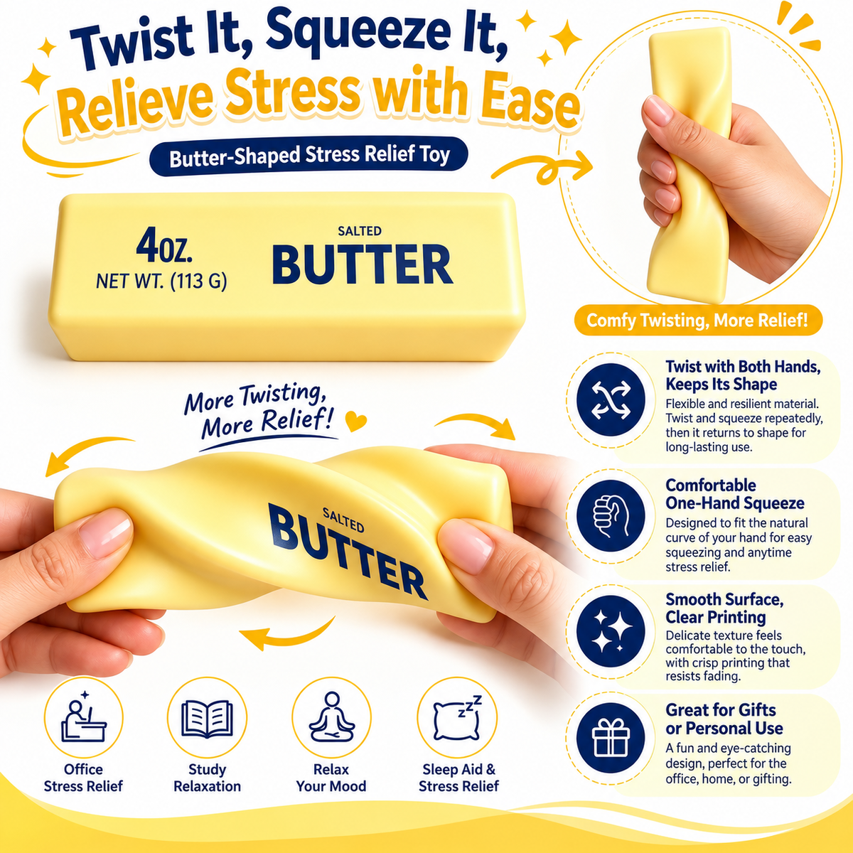 Butter Squishy Toys - 2pcs