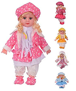 Anadimall Singing Songs and Poem Baby Girl Doll Plush Soft Clothing 40 cm for Barbie Random Color Dress Cute Looking