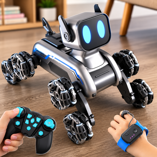 Smart RC Robot Dog Car 8WD with Gesture & Remote Control, LED Toy
