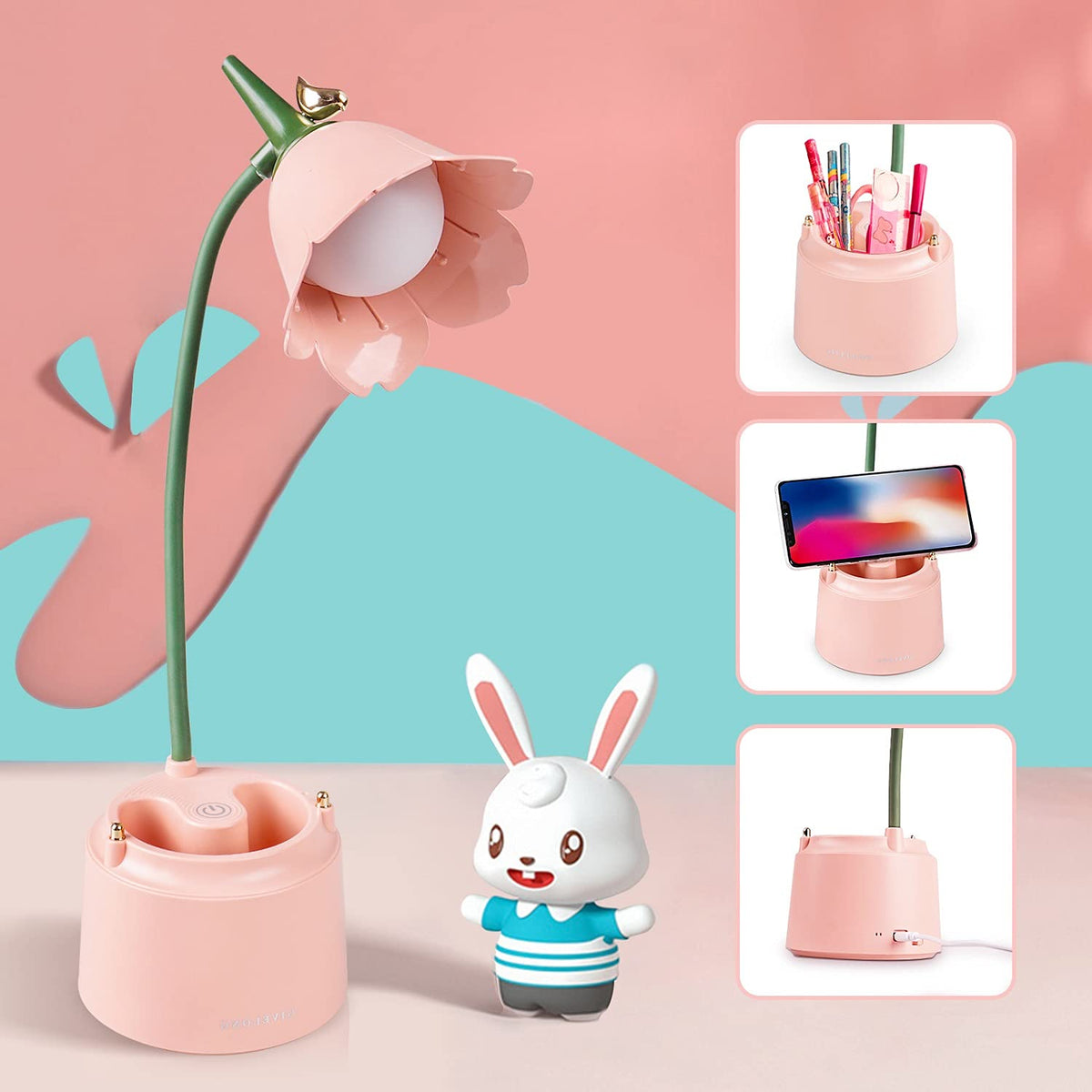 3-in-1 Study Lamp with Pen & Phone Holder