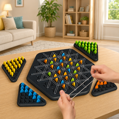 Chain Triangle Chess Geoboard Game