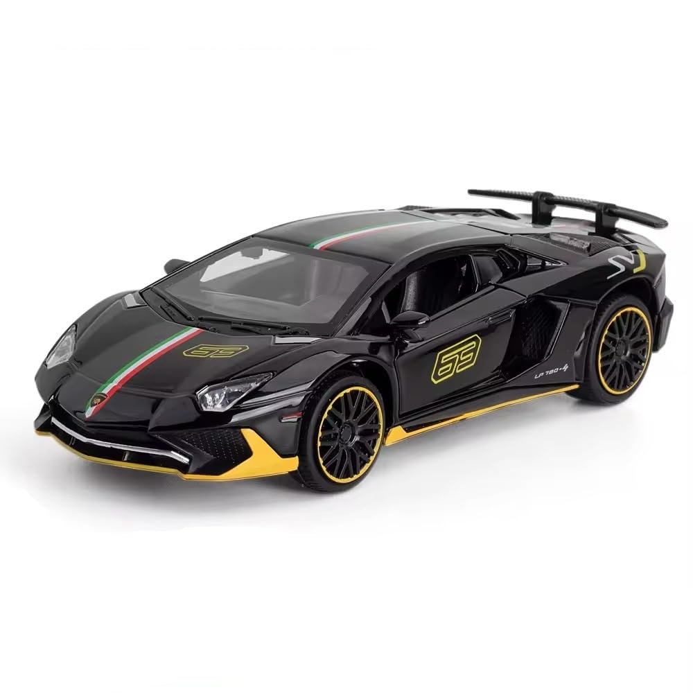 Car Toy Die-cast Metal Car Model Pull Back Super car with Openable Doors with Sound and Light for Birthdays Gift Party Decorations Great for Kids Boys Girls ‎1:32 Scale