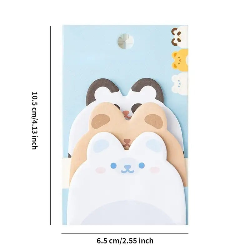 Cartoon Animals Sticky Notes Shape Self-Stick 180 Sheets Cute Shapes (4 Shapes x 45 Sheets Each)