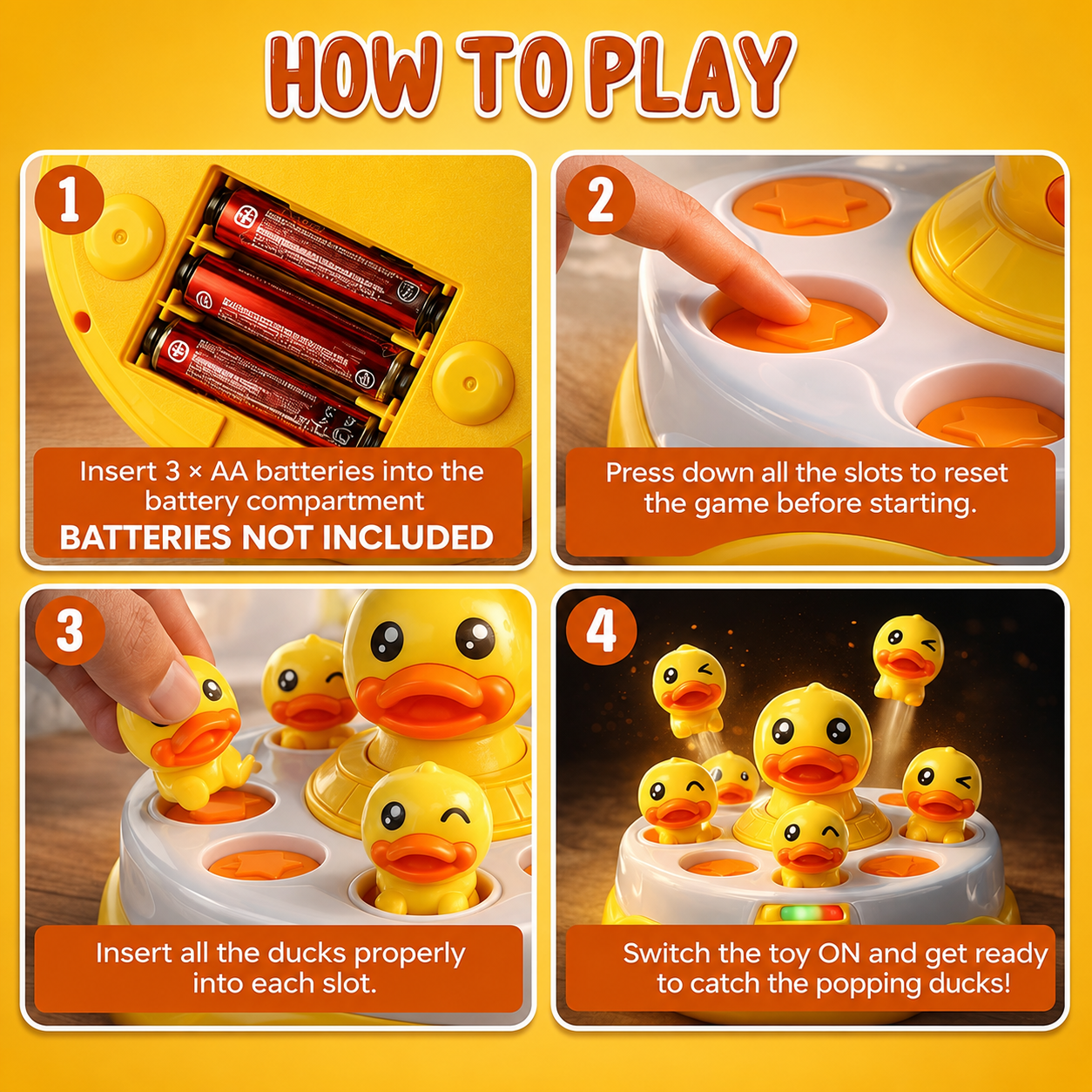 Bouncing Duck Catch Game with Nets