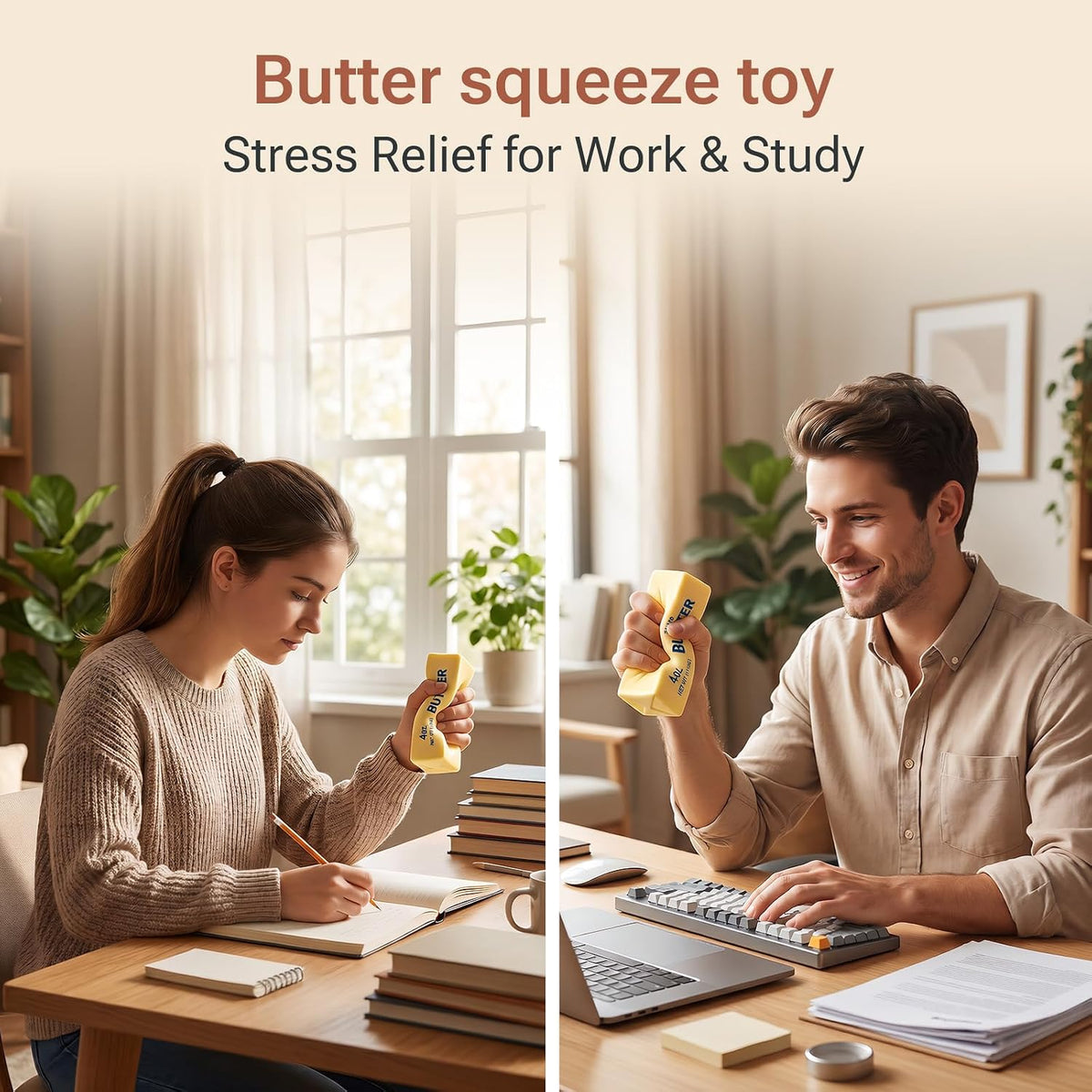 Fun squeeze toy and fidget toy for adults