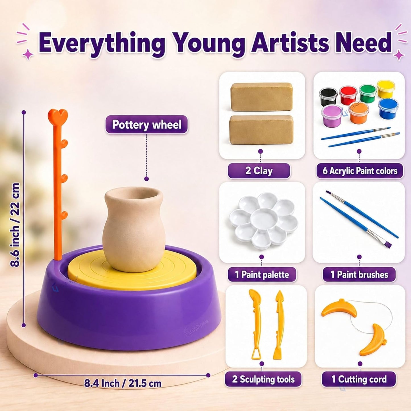 Pottery Wheel Clay Kit for Kids