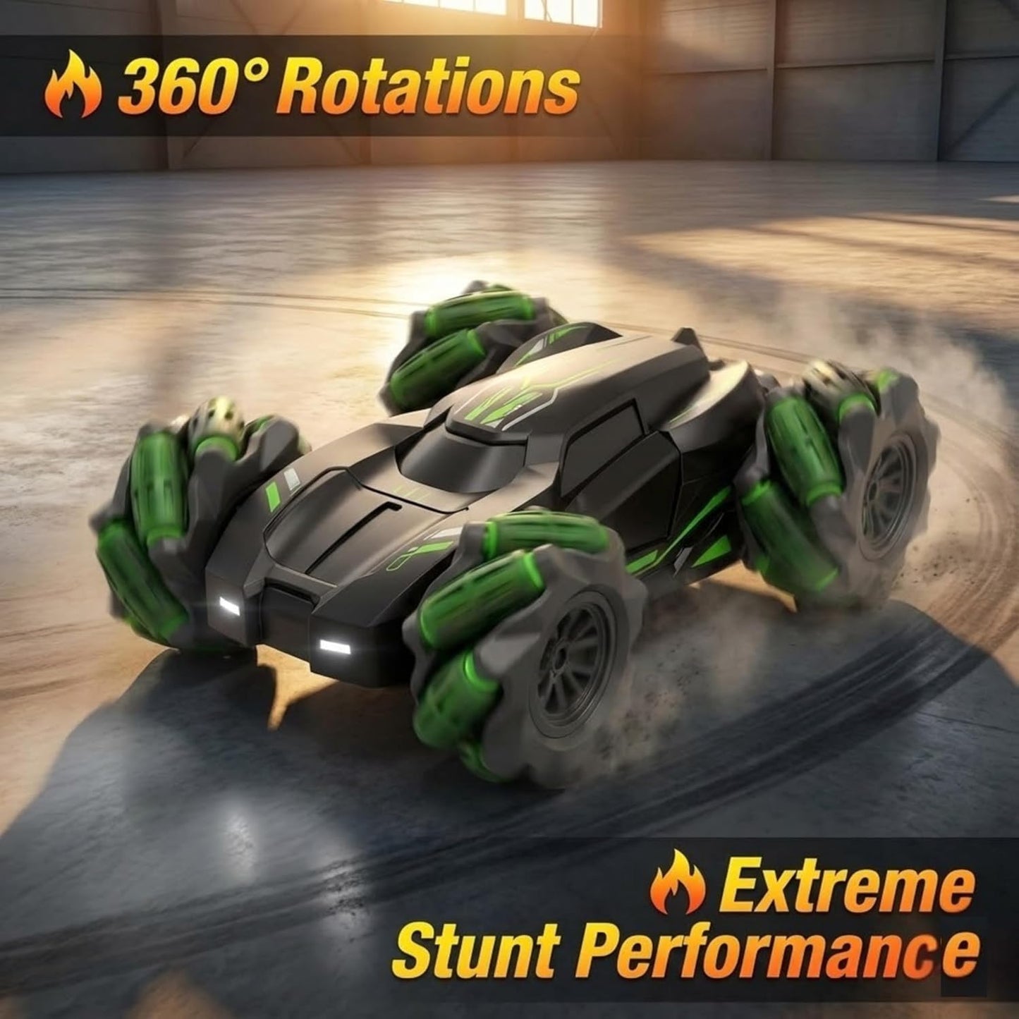4x4 Remote Control Stunt Drift Car for Kids | High-Speed Rechargeable RC Racing Car with 360° Rotation & LED Lights | Remote Control Toy for Boys & Girls