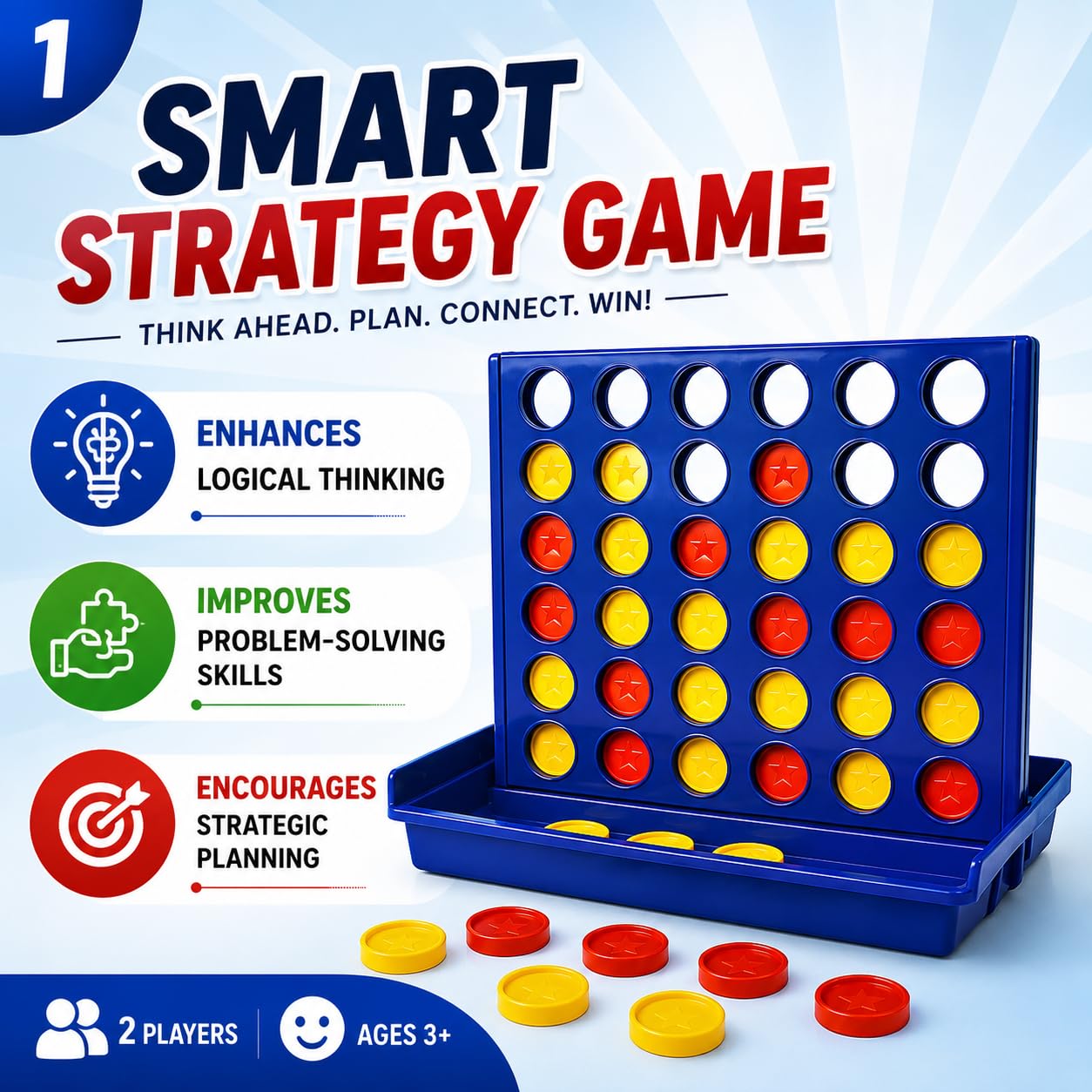 4-in-a-Row Mini Connect Board Game for Kids