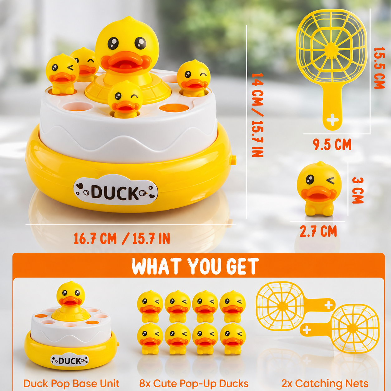 Bouncing Duck Catch Game with Nets