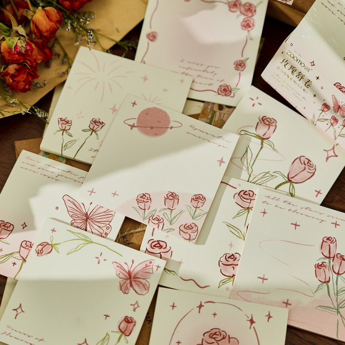 Vintage Morning Rose Notepad 200 Sheets