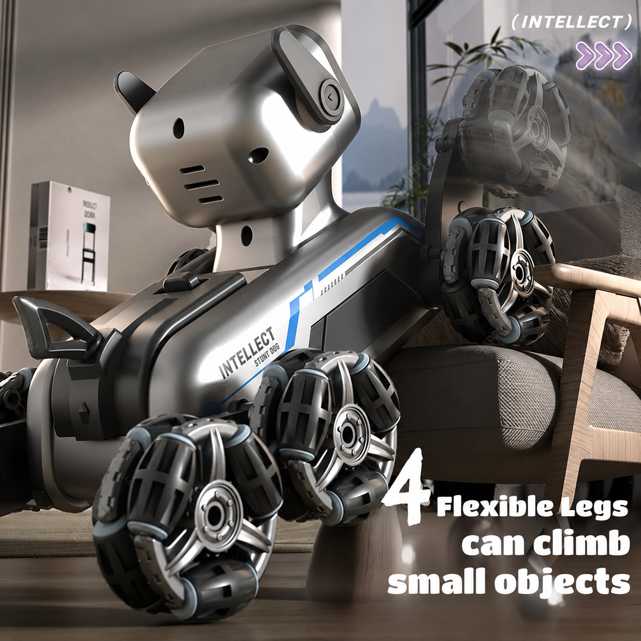 Smart RC Robot Dog Car 8WD with Gesture & Remote Control, LED Toy