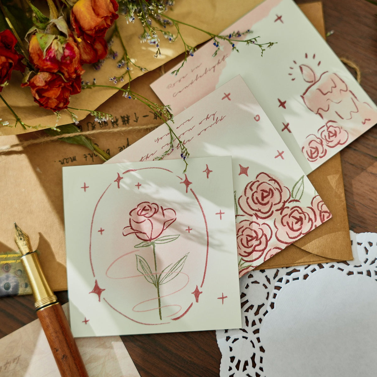 Vintage Morning Rose Notepad 200 Sheets