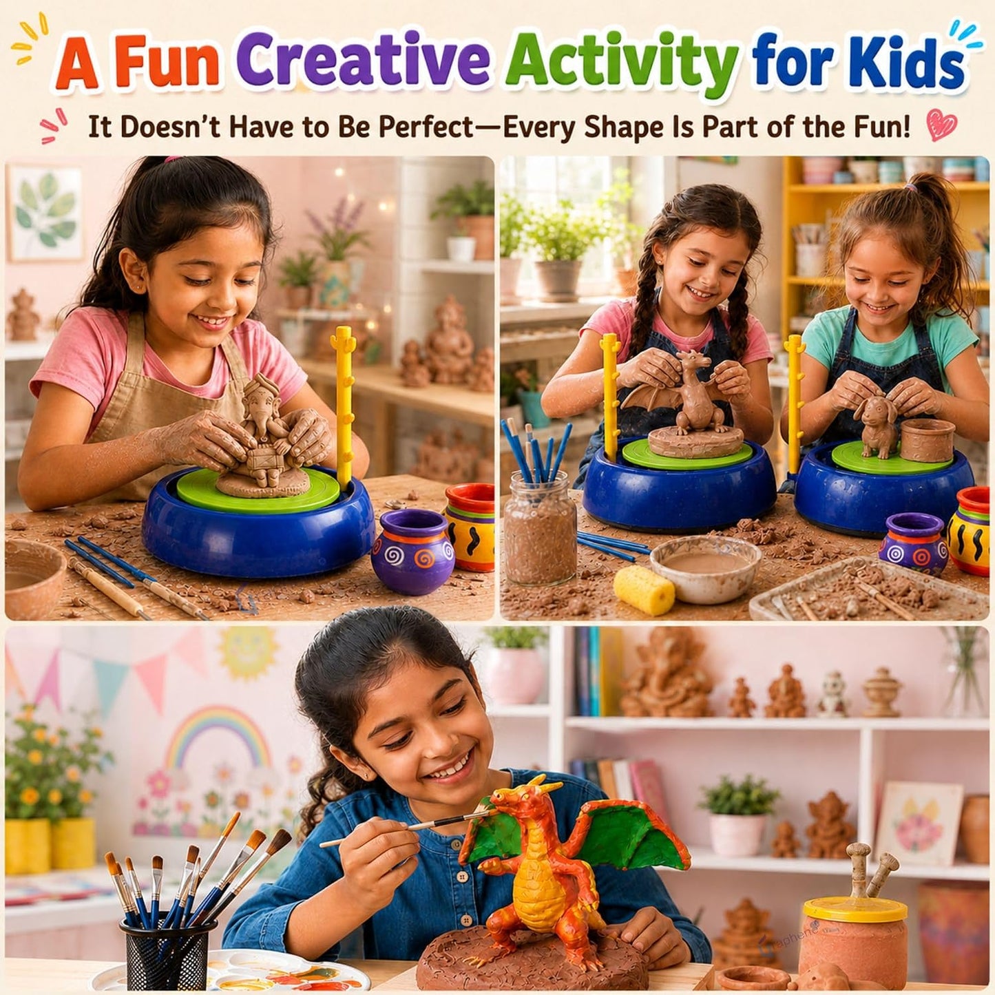 Pottery Wheel Clay Kit for Kids