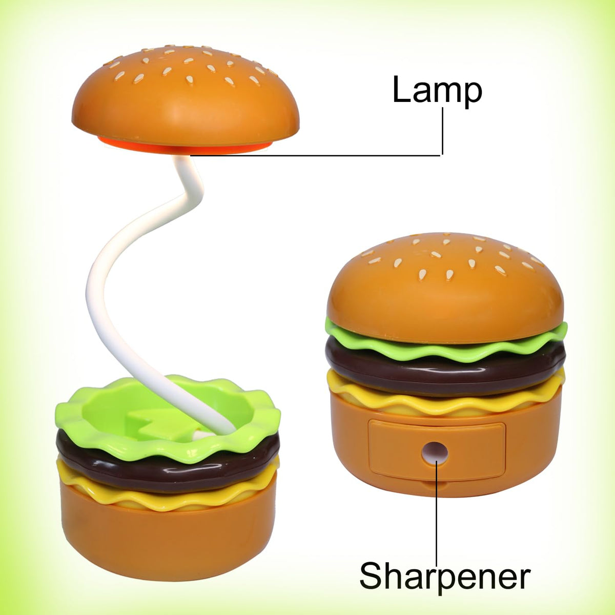 Burger Desk Lamp with Pencil Sharpener
