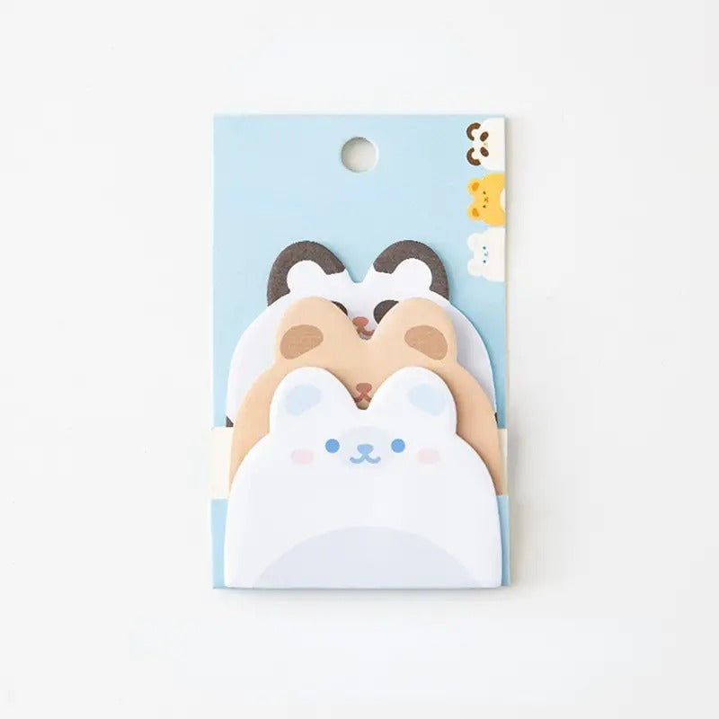Cartoon Animals Sticky Notes Shape Self-Stick 180 Sheets Cute Shapes (4 Shapes x 45 Sheets Each)