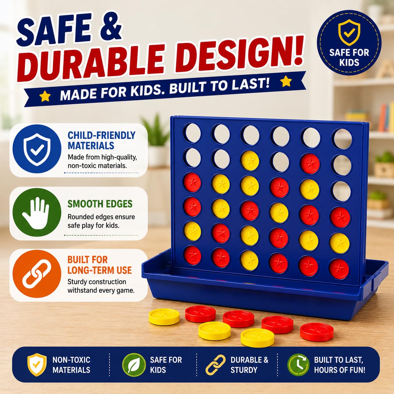 4-in-a-Row Mini Connect Board Game for Kids