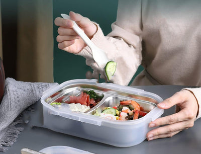 2-Compartment Tiffin Box with Cutlery
