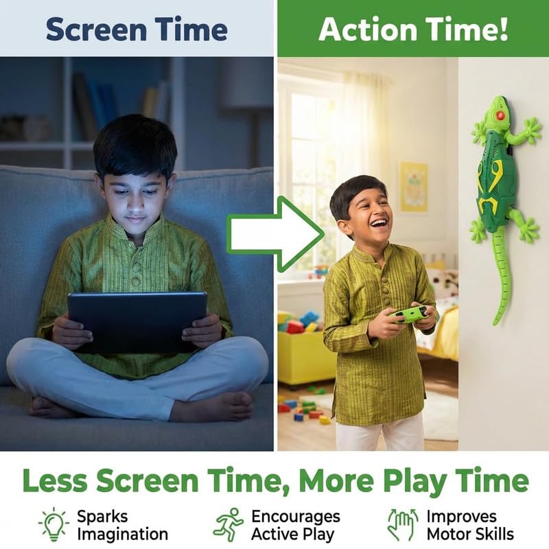 Remote Control Wall Climbing Lizard Toy With with LED Eyes for Boys & Girls,Funny Prank Toys,