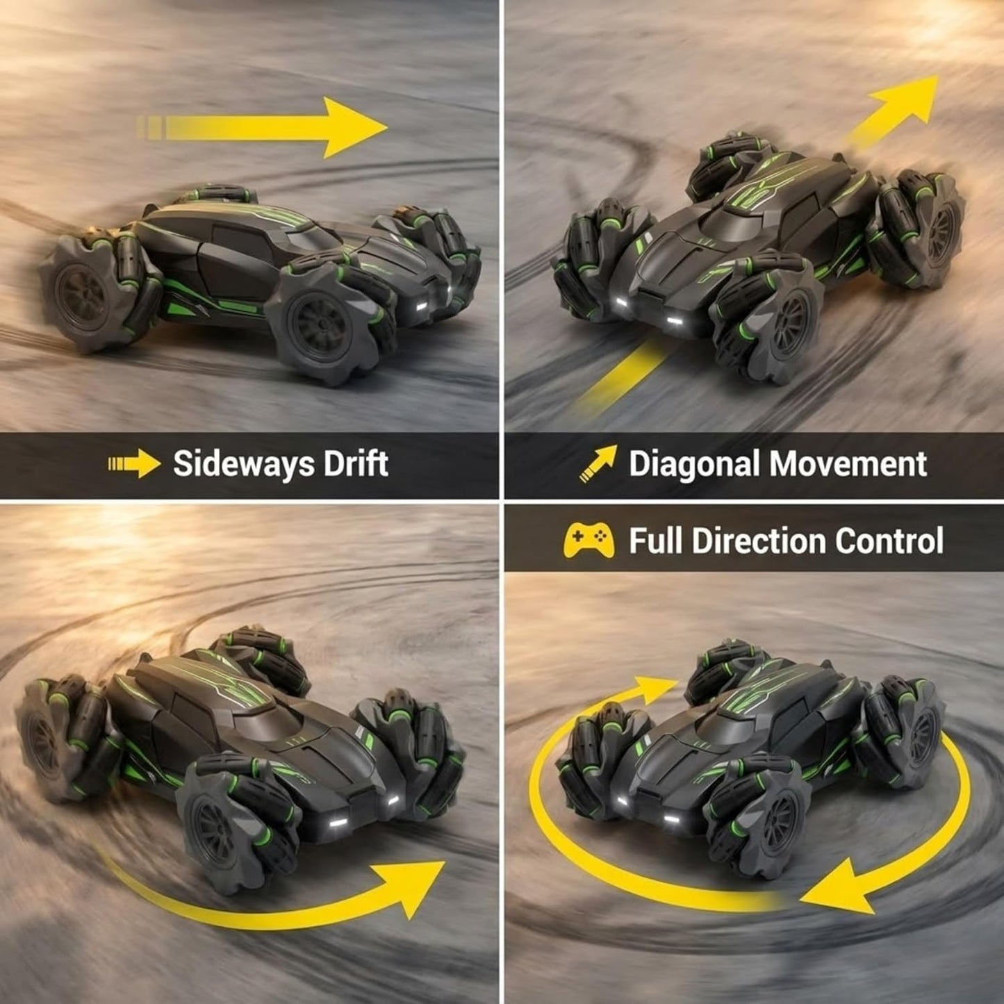 4x4 Remote Control Stunt Drift Car for Kids | High-Speed Rechargeable RC Racing Car with 360° Rotation & LED Lights | Remote Control Toy for Boys & Girls