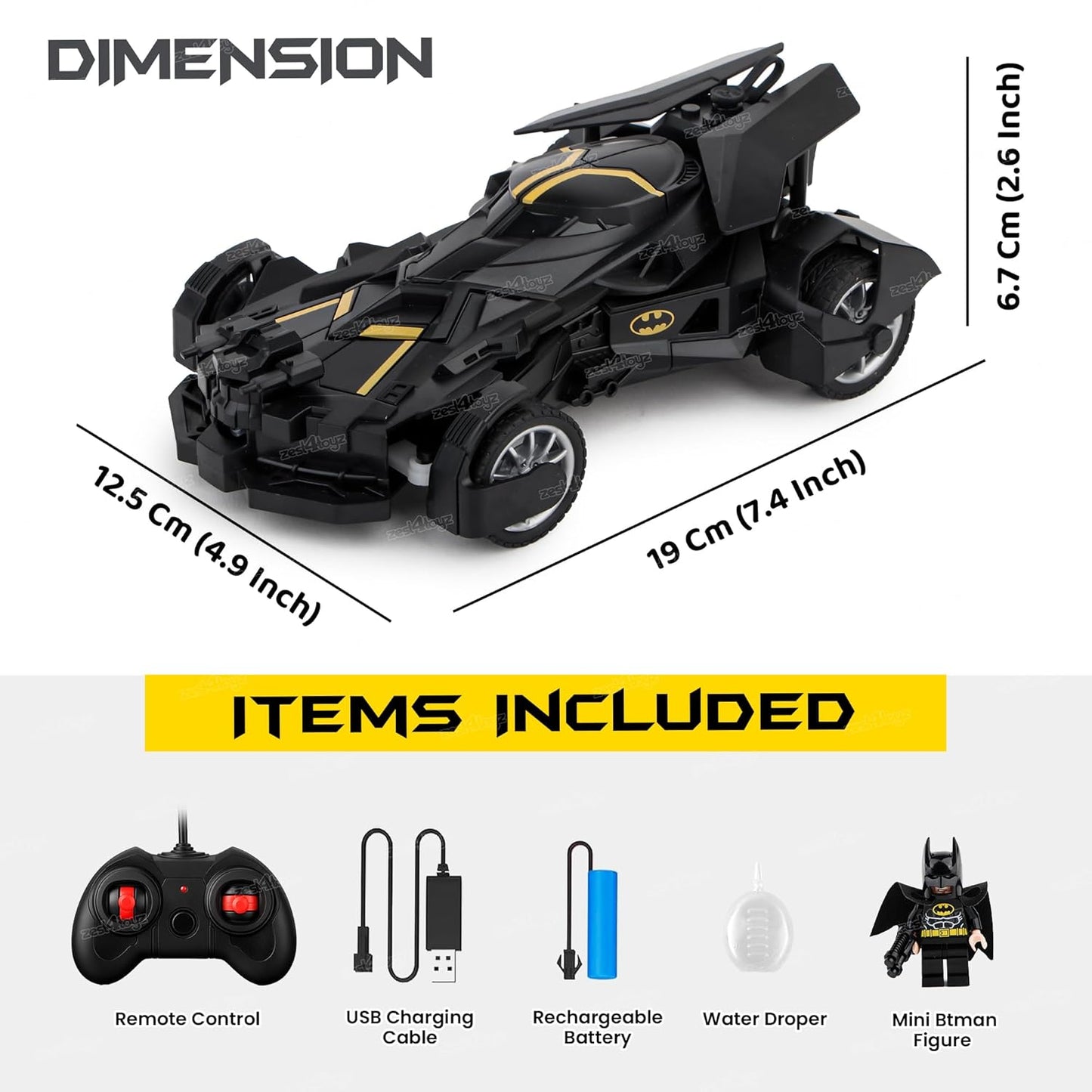 Batman RC Remote Control Car  With Smoke Effect