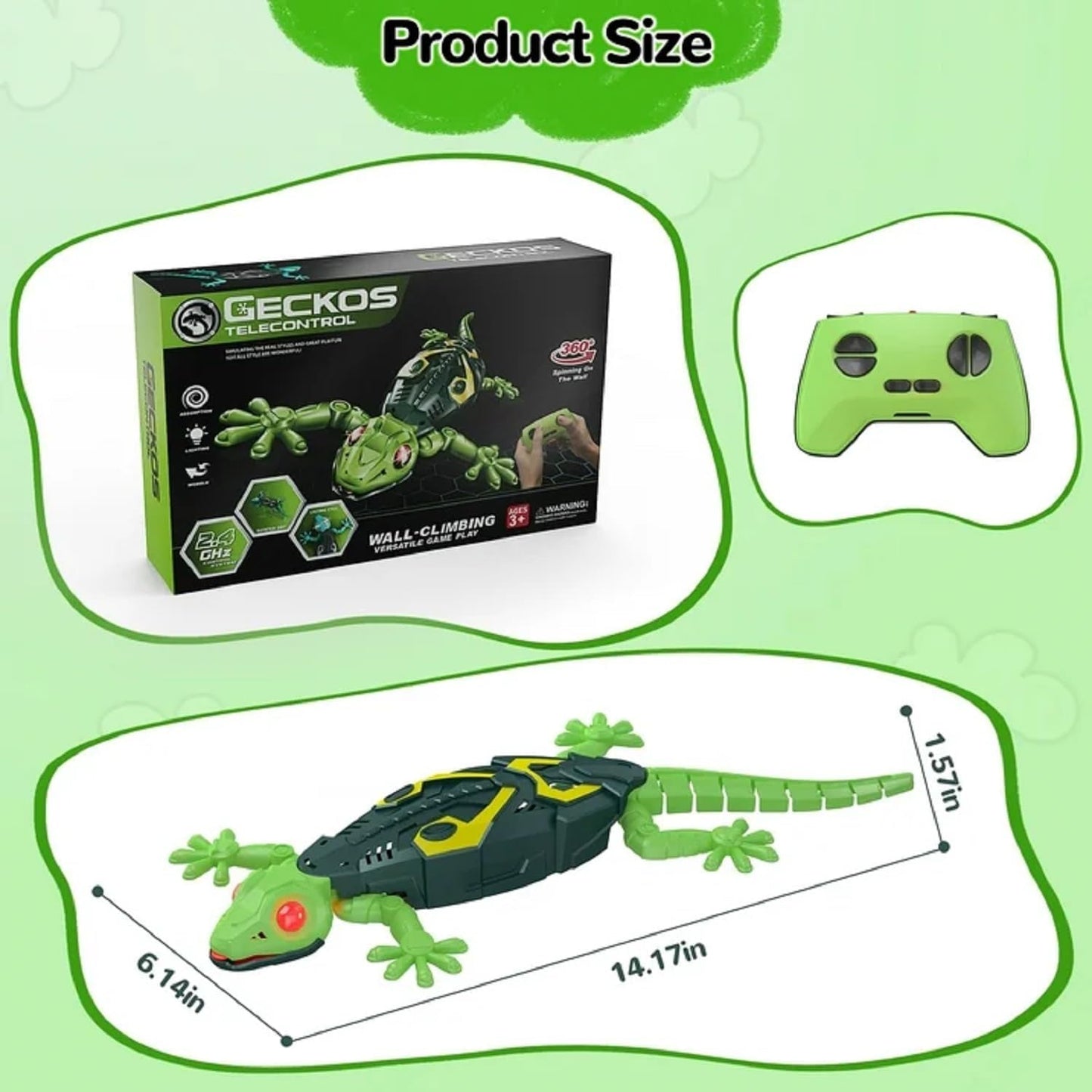 Remote Control Wall Climbing Lizard Toy With with LED Eyes for Boys & Girls,Funny Prank Toys,