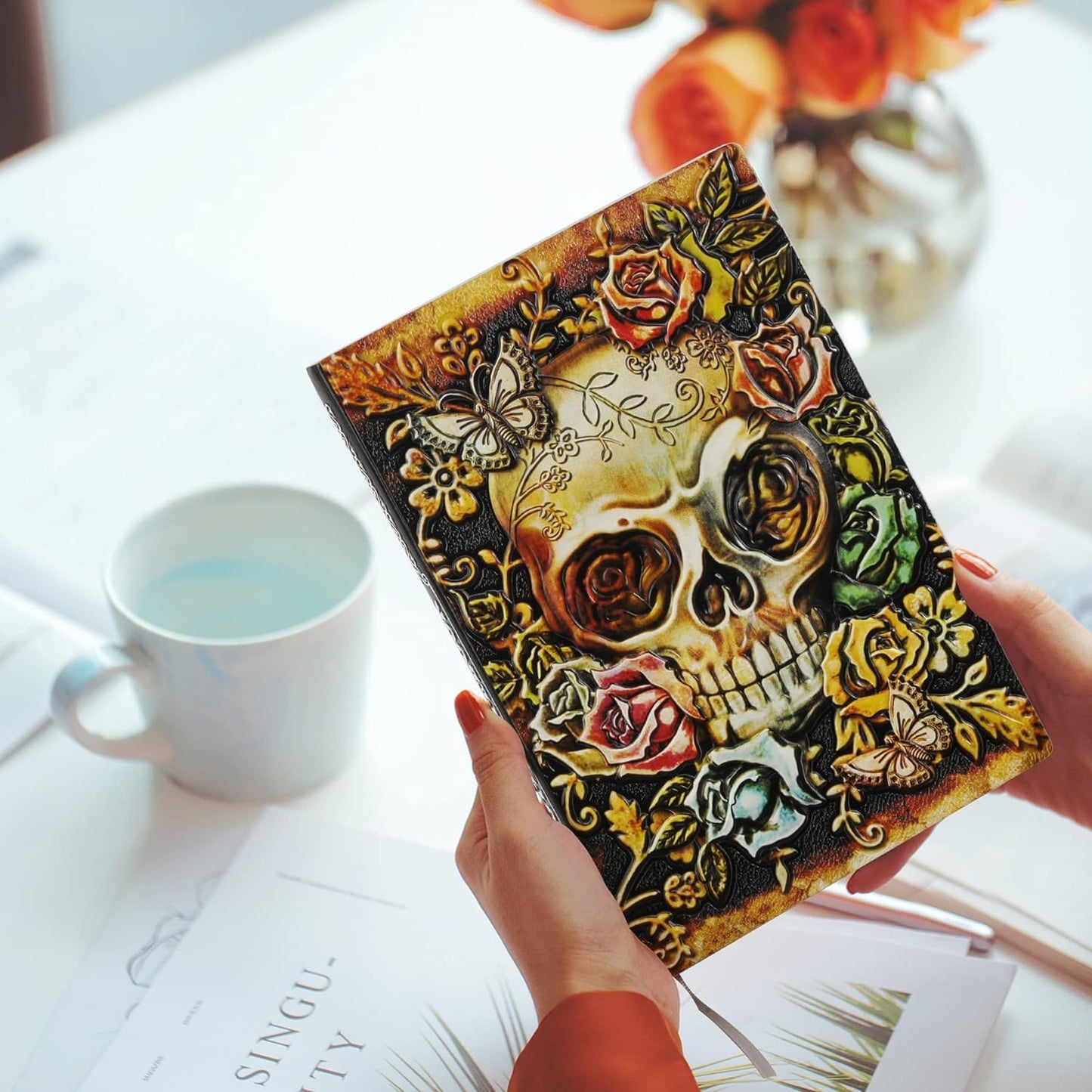 3D Phoenix Bronze DND Vintage Leather Journal Writing Notebook with 200 Pages A5 Journal Diary,Antique Handmade Leather Diary,Travel Diary&Notebooks to Write in,Diary Gift for Men Women
