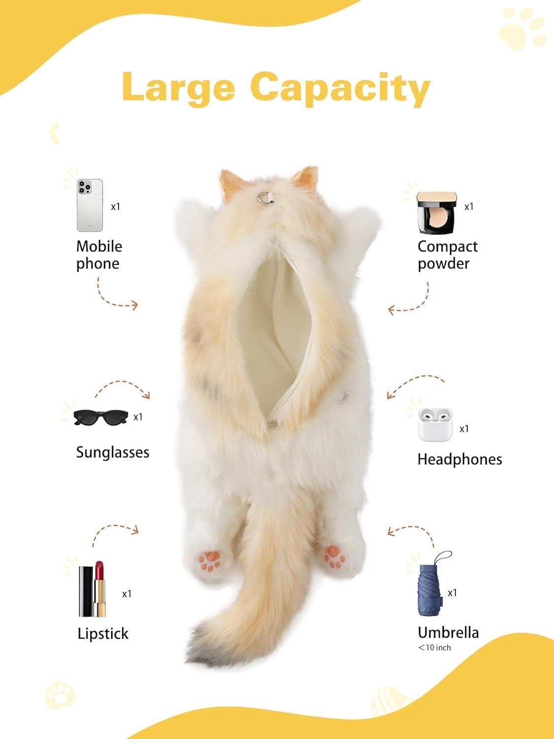 Cat Shape Backpack Bag for Kids, Women, and Girls