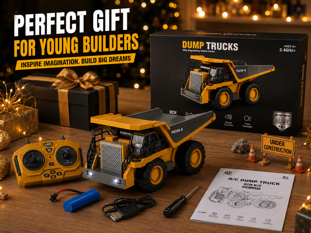 RC Dump Truck Toy with 9 Channel 2.4 GHz Remote Control