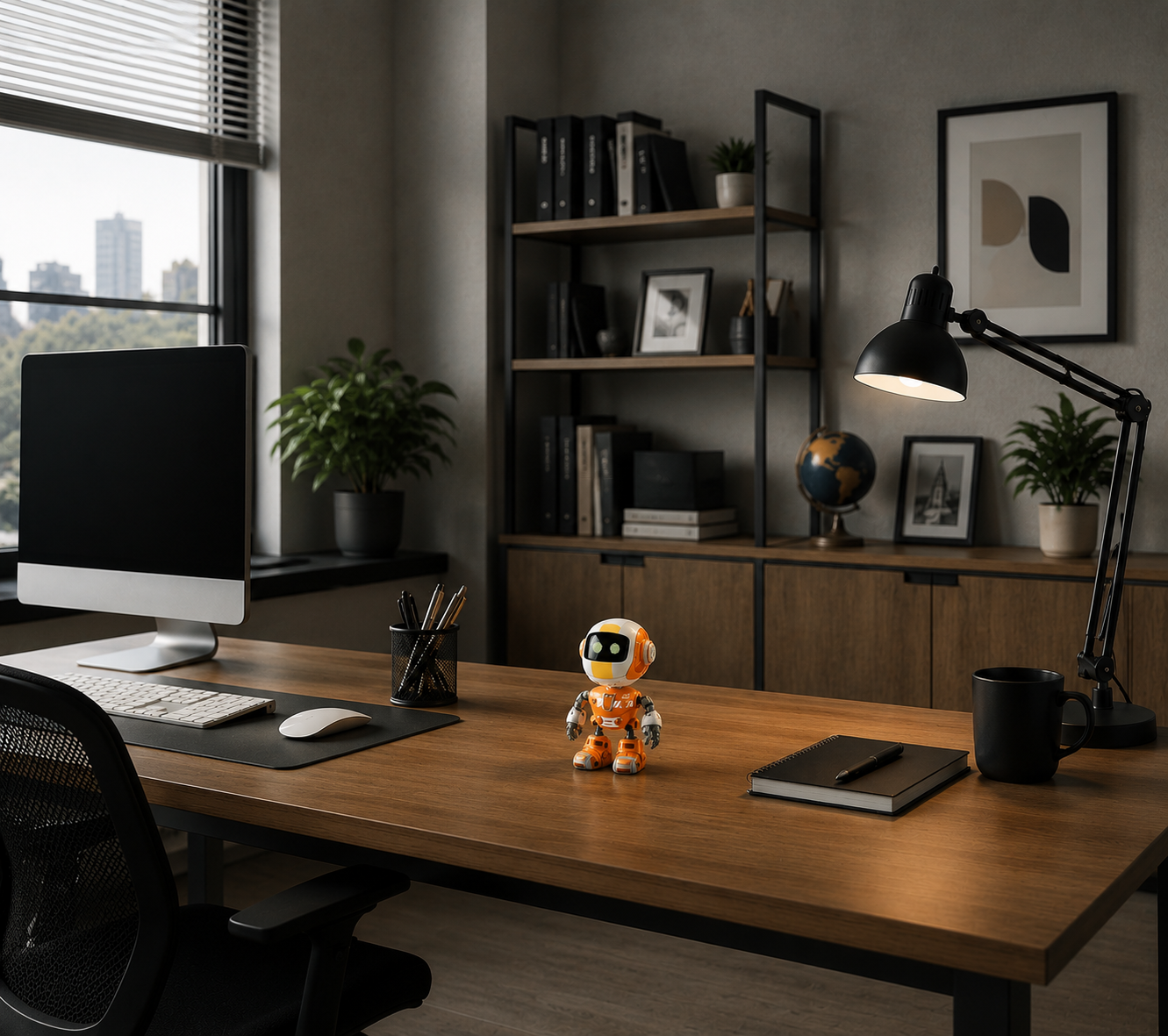 Alloy Robot Figurine for Children Office & Home Decoration
