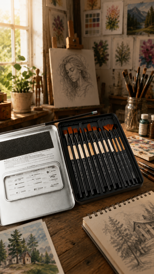 Premium Professional Artist Wooden Multi-Shapes Acrylic Oil Watercolor Gouache