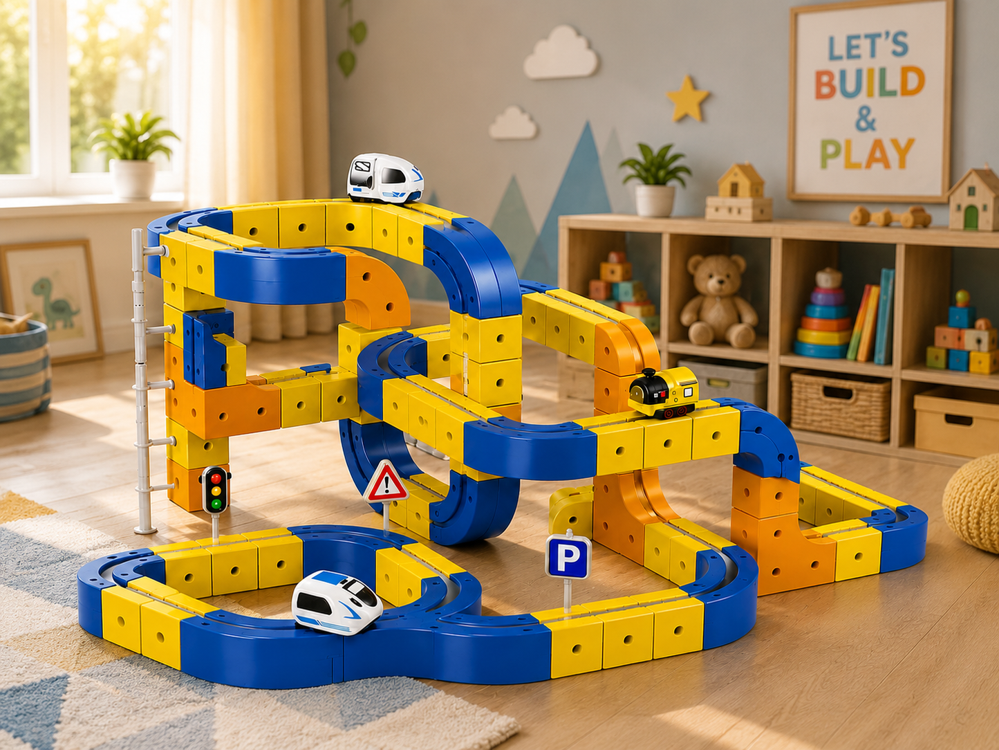150 PCS Magnetic Building Block Track Car Set for Kids